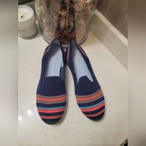 Rothy’s Navy Stripe Merino Loafers Size 9